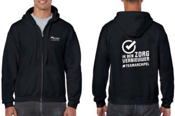 Hooded sweater met rits