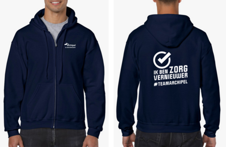 Hooded sweater met rits