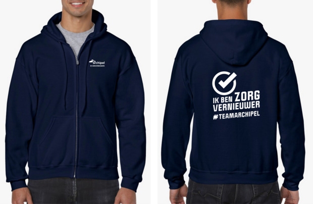 Hooded sweater met rits