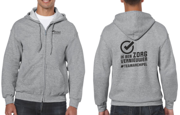 Hooded sweater met rits